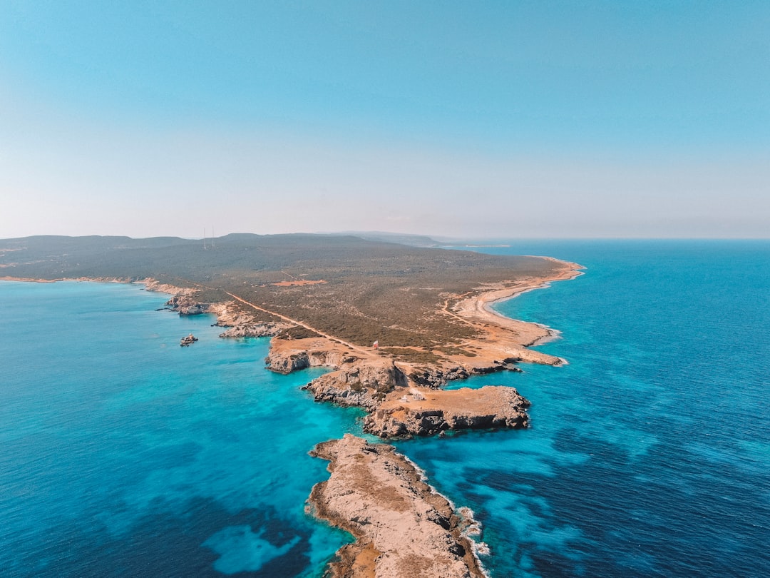 Ancient Roman columns and ruins at the archaeological site of Salamis in Northern Cyprus